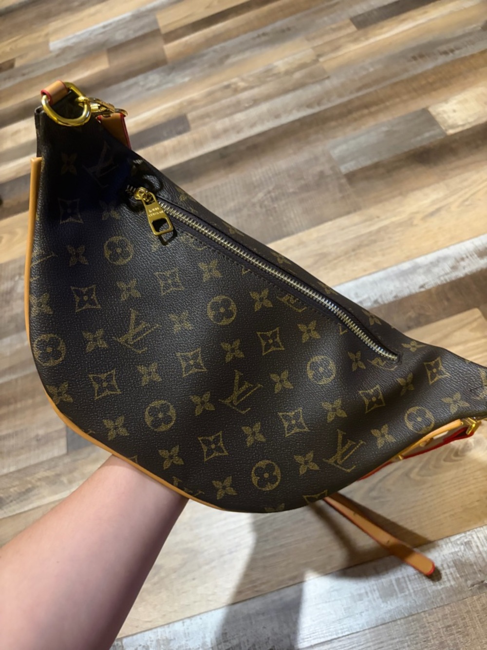 Brown Monogram Canvas Belt Bag with Hot Pink Trim - Picture 2 of 4